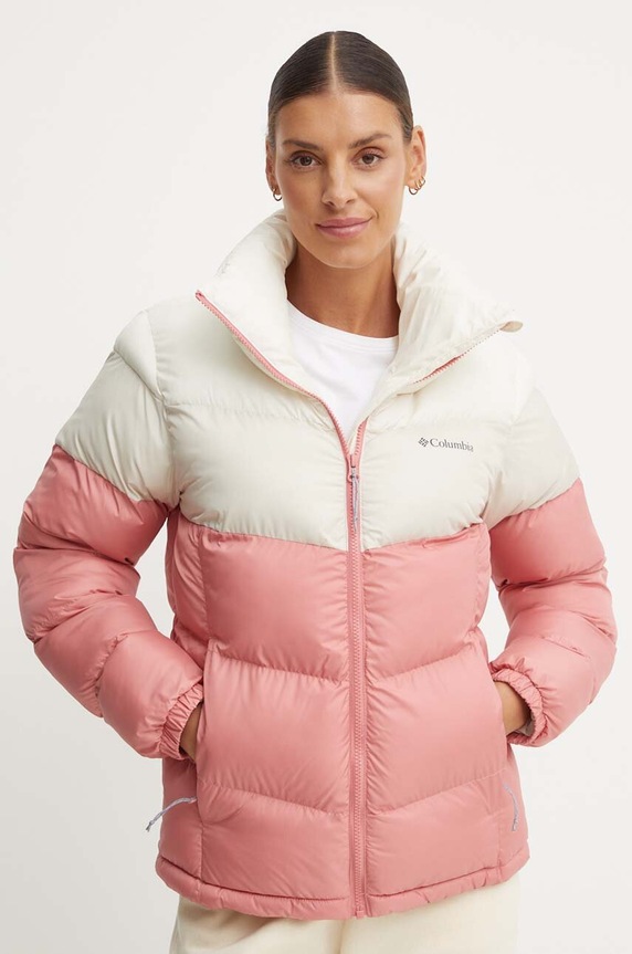 Bunda Columbia Puffect Colorblock s podšívkou růžová 2088481