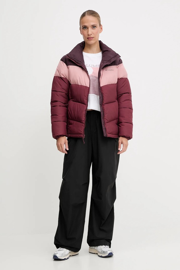 Bunda Columbia Puffect Colorblock 2088481 burgundské AW25
