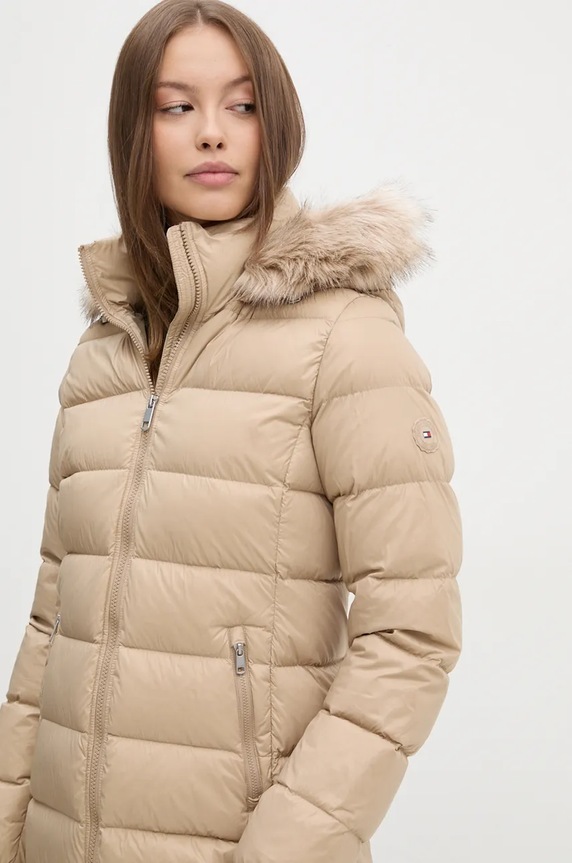 Péřová bunda Tommy Hilfiger WW0WW43122 béžová