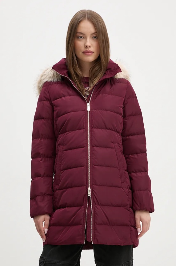 Páperová bunda Tommy Hilfiger burgundské WW0WW43234