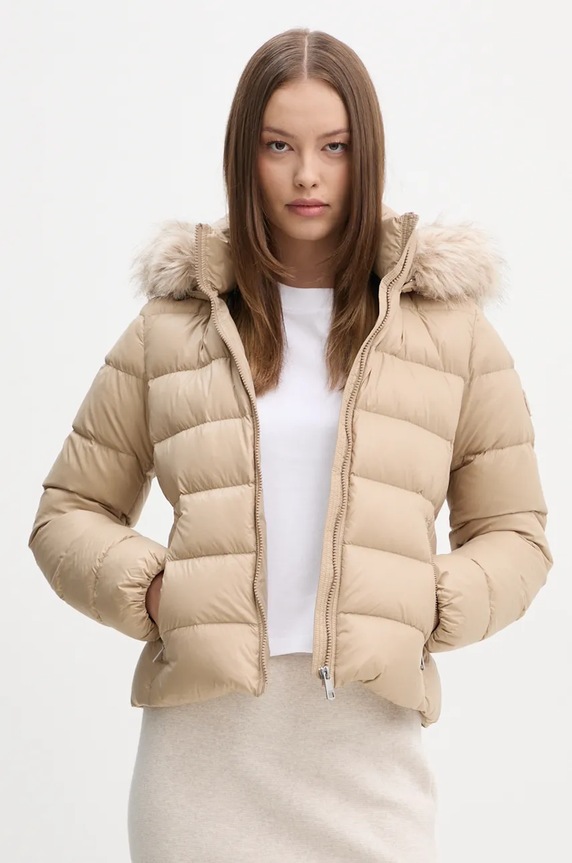 Μπουφάν με επένδυση από πούπουλα Tommy Hilfiger WW0WW43520 μπεζ NC24