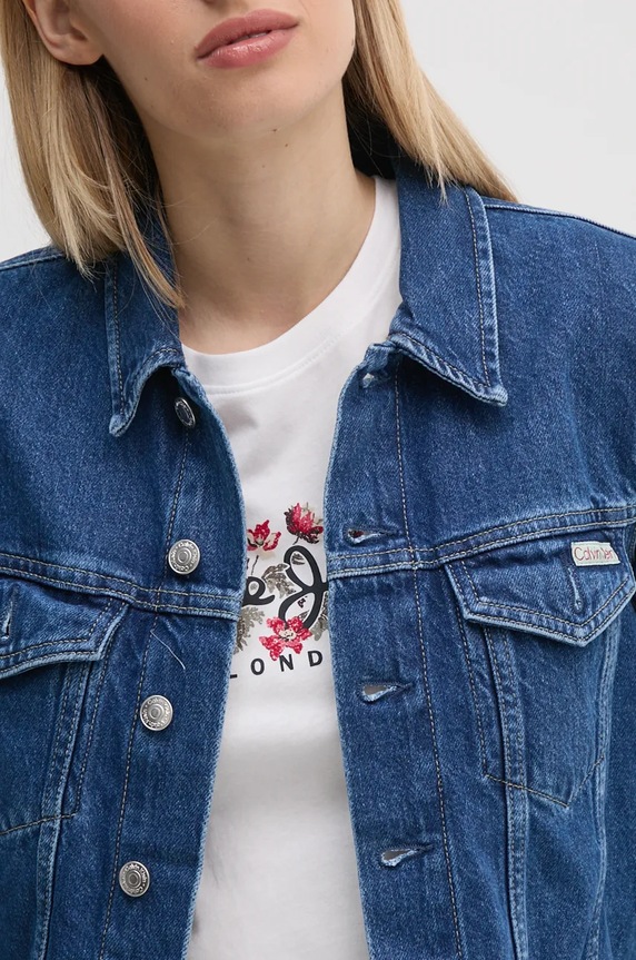 Calvin Klein Jeans geacă din denim bleumarin J20J224043