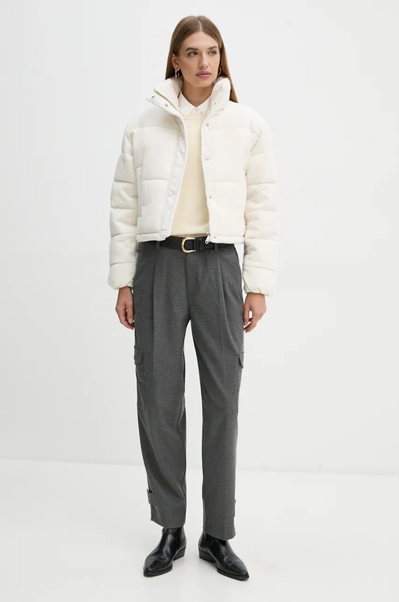 Μπουφάν με κορδόνι Calvin Klein Jeans J20J224620 λευκό AW24