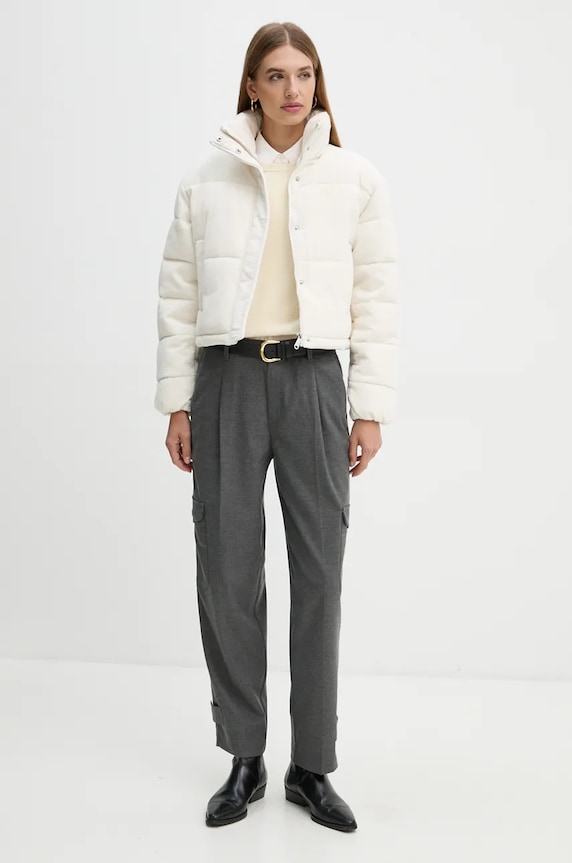 Μπουφάν με κορδόνι Calvin Klein Jeans J20J224620 λευκό AW24