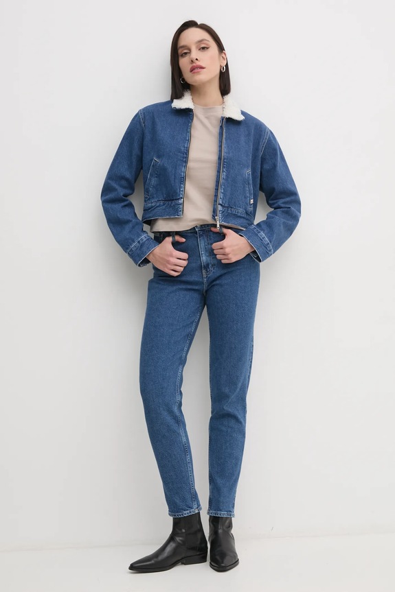 Rifľová bunda Calvin Klein Jeans J20J224906 tmavomodrá AW24