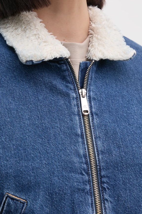 Rifľová bunda Calvin Klein Jeans J20J224906 tmavomodrá