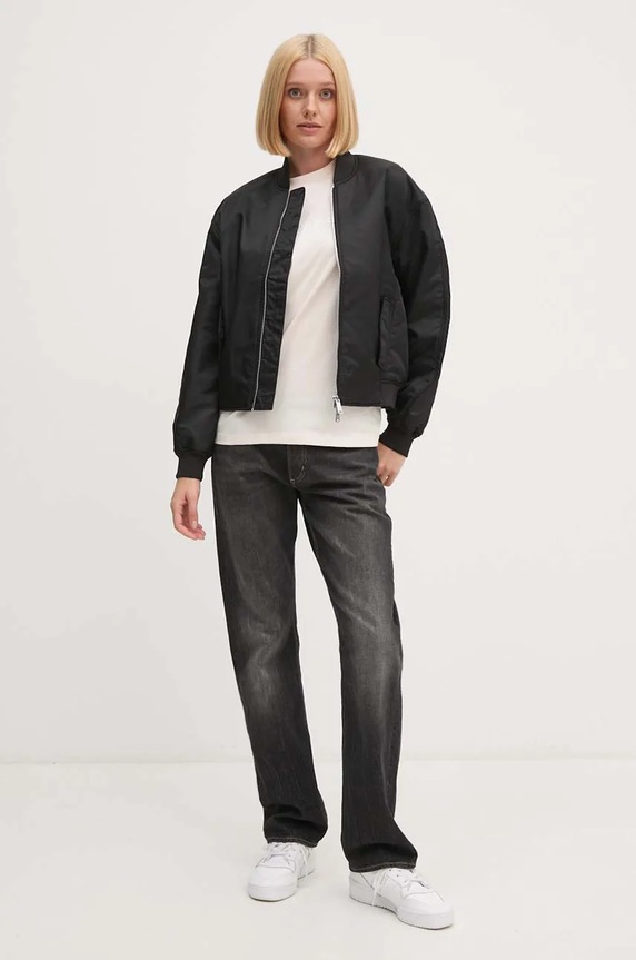 Μπουφάν bomber Calvin Klein Jeans 00040WL591 μαύρο AW24