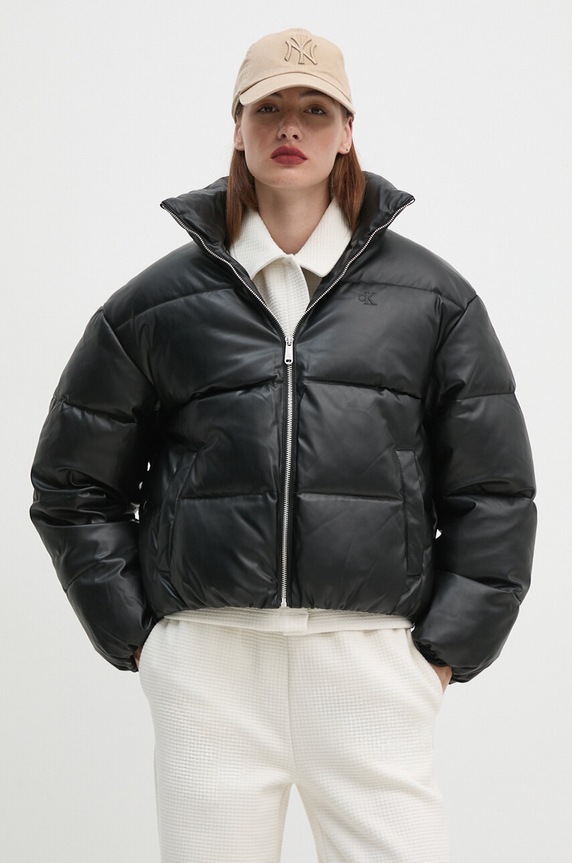 Bunda Calvin Klein Jeans oversize čierna J20J224111