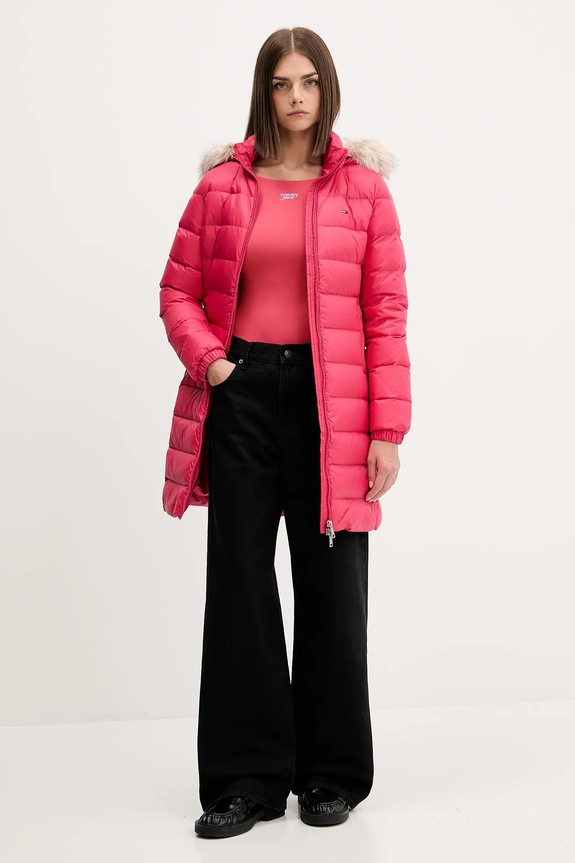 Tommy Jeans geacă de puf DW0DW18864 roz AW25