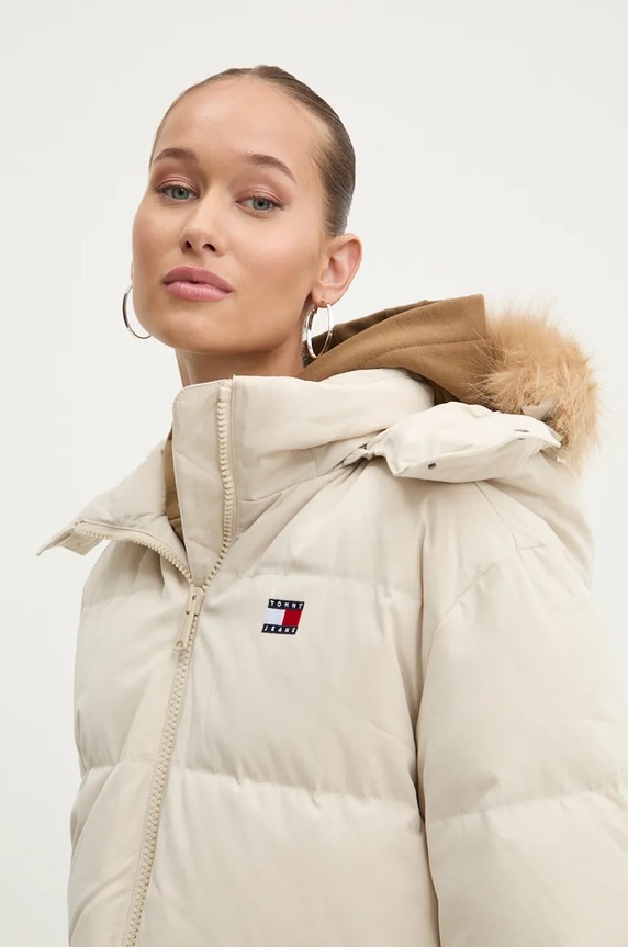Pernata jakna Tommy Jeans bež DW0DW18821