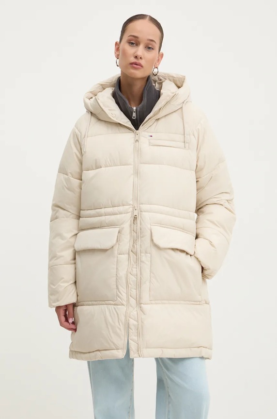 Bunda Tommy Jeans zateplené béžová DW0DW18842