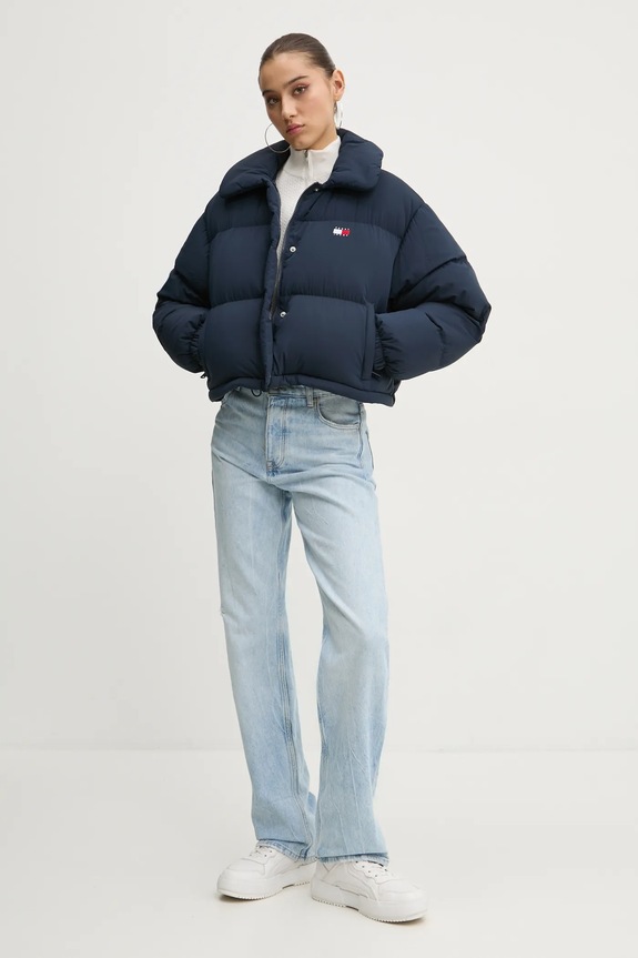 Μπουφάν με επένδυση από πούπουλα Tommy Jeans άλλο σκούρο μπλε DW0DW20390