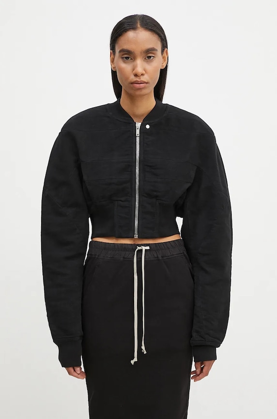 Rick Owens kurtka bomber Collage Bomber bez kaptura czarny DS02D2723.MO