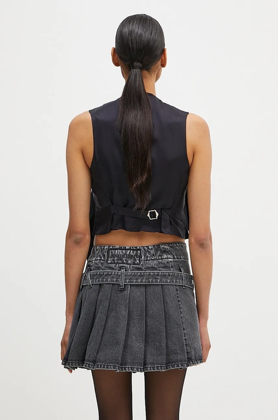 Ruházat AMBUSH gyapjú mellény Ribbon Vest BWEX002F24FAB0014600 sötétkék