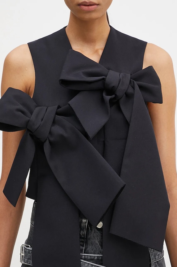AMBUSH vesta de lana Ribbon Vest bleumarin BWEX002F24FAB0014600