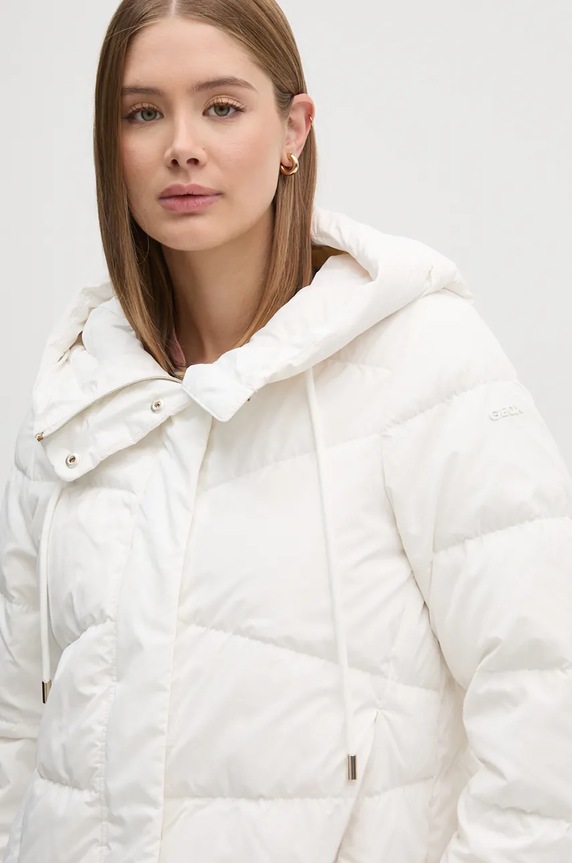 Péřová bunda Geox bílá W4626B.T3152.F1680