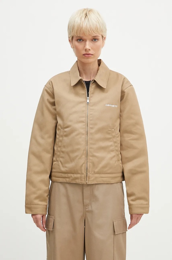 Jakna Carhartt WIP Module Script Jacket za prijelazno razdoblje bež I033774.1Q501