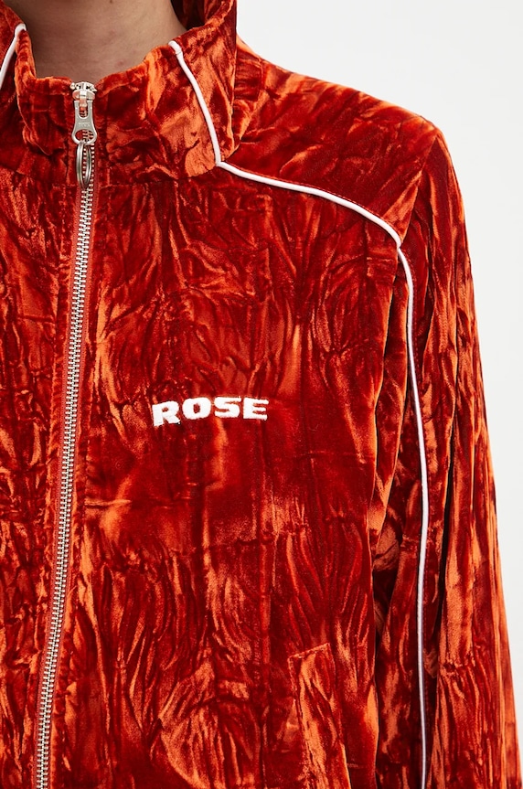 Martine Rose velvet sweatshirt Shrunken Track Jacket 164WF04202 orange