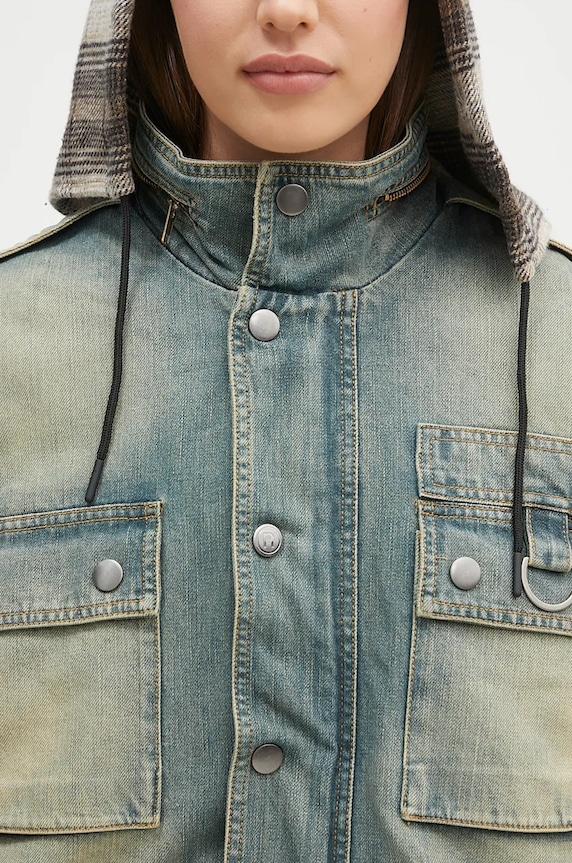 Martine Rose jacket Cut Denim Jacket blue 236WD02501