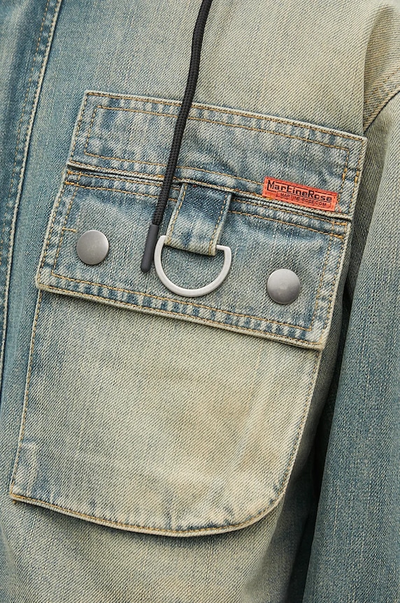 Martine Rose jacket Cut Denim Jacket 236WD02501 blue