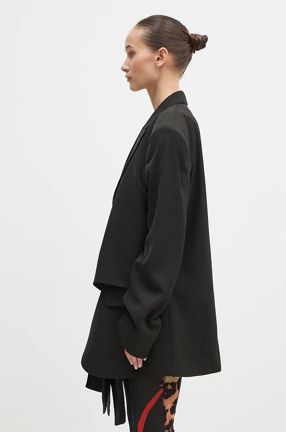 Martine Rose wool blazer Oversized Knotted Tailored Jacket 351WT05006 black AW24