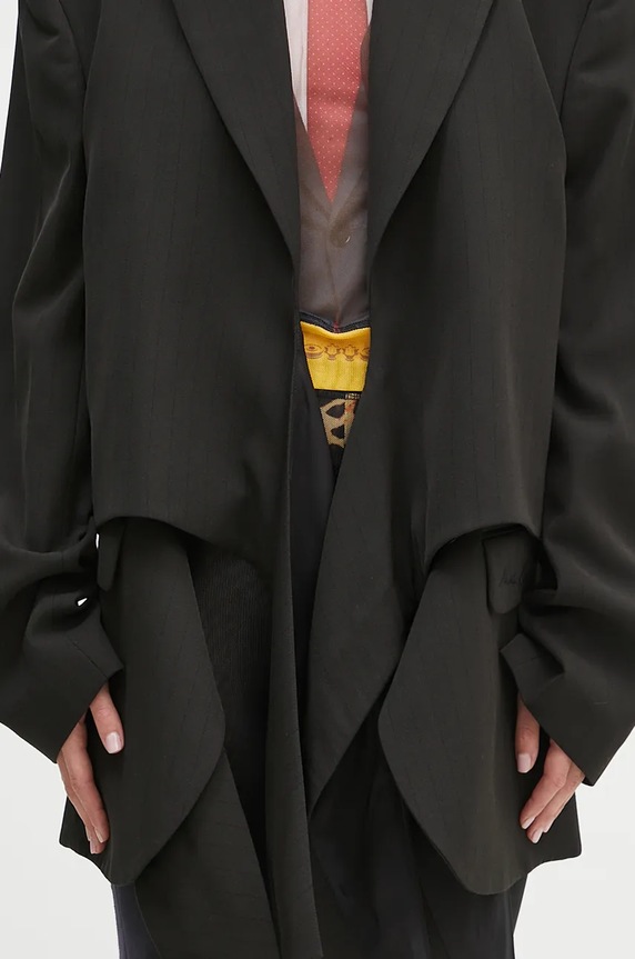 Martine Rose wool blazer Oversized Knotted Tailored Jacket black 351WT05006
