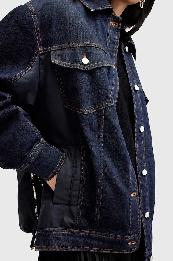Odzież AllSaints kurtka bomber DILLAN BOMBER W007OA granatowy
