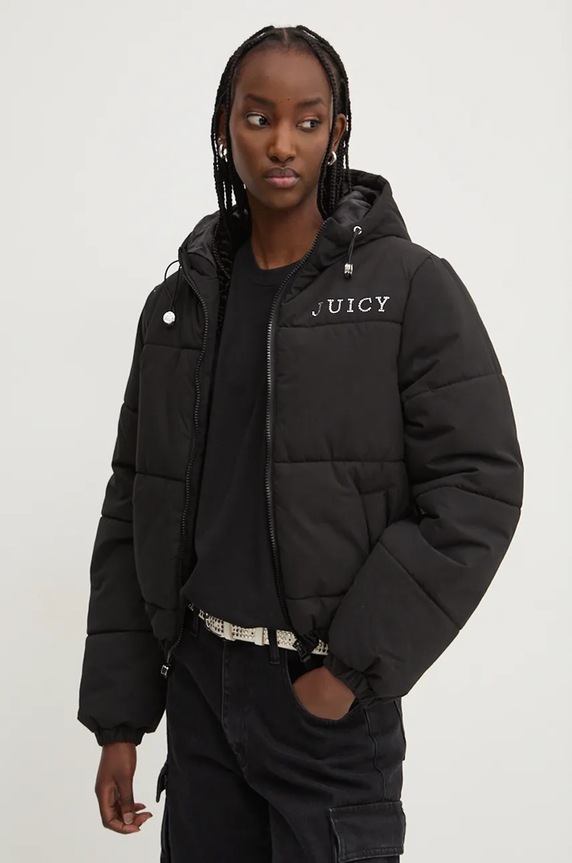 Juicy Couture geacă MARGIE PUFFER cu captuseala negru JCOIJ224553.101