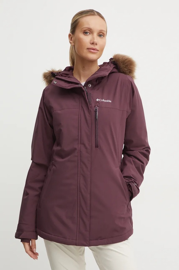 Lyžařská bunda Columbia Ava Alpine zimní sporty burgundské 2085831