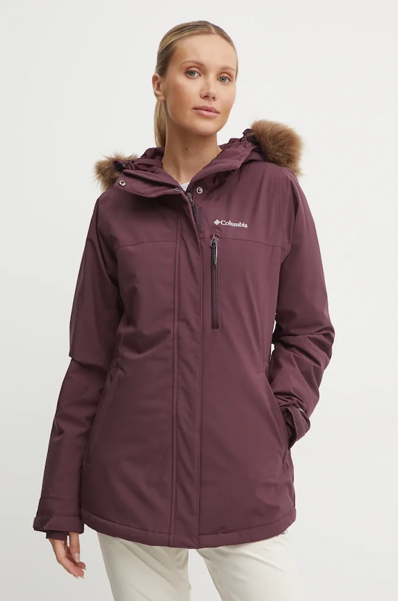 Lyžařská bunda Columbia Ava Alpine zimní sporty burgundské 2085831