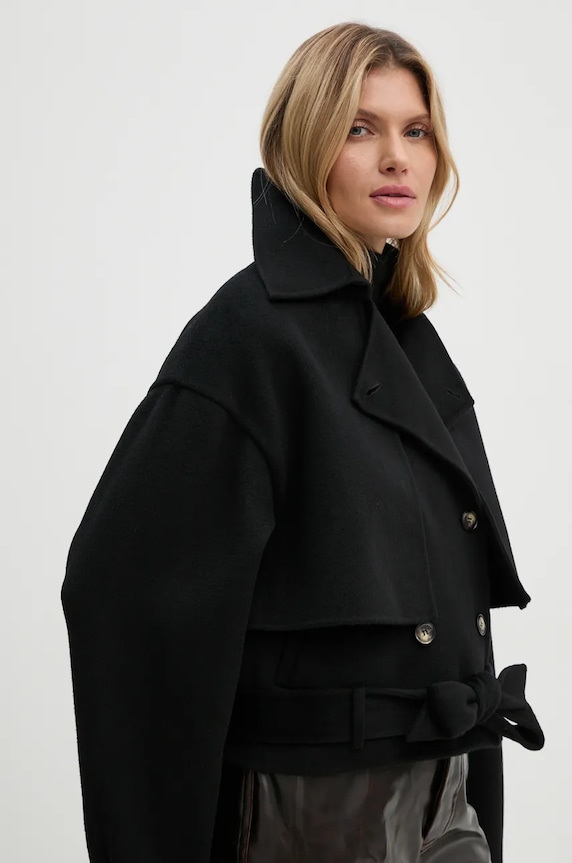 Nanushka Short jacket women's wool black NW24CROW01699