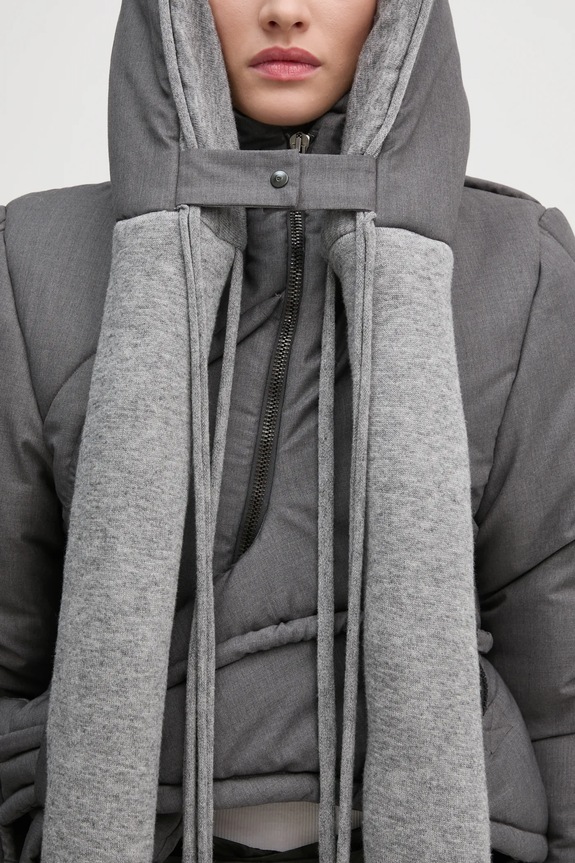 Ottolinger kurtka Deconstruced Cropped Puffer Jacket szary 2209060111