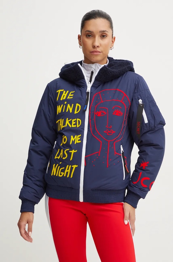 Rossignol kurtka dwustronna Yety Fleecy x JCC sporty zimowe granatowy RLNWJ36