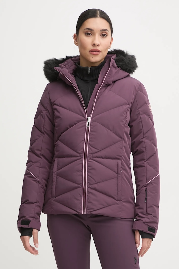 Lyžařská bunda Rossignol Staci Pearly zimní sporty fialová RLMWJ40