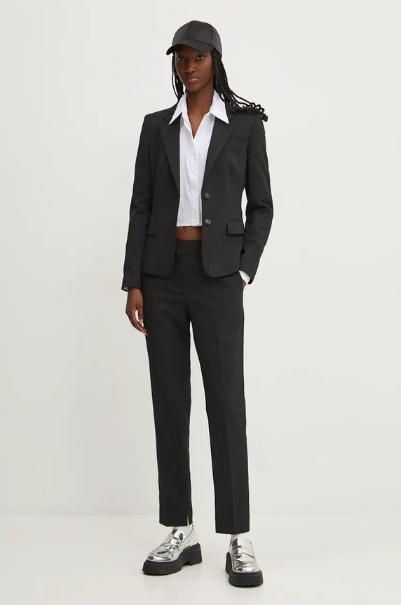 HUGO blazer con aggiunta di lana 50516131 nero AA00