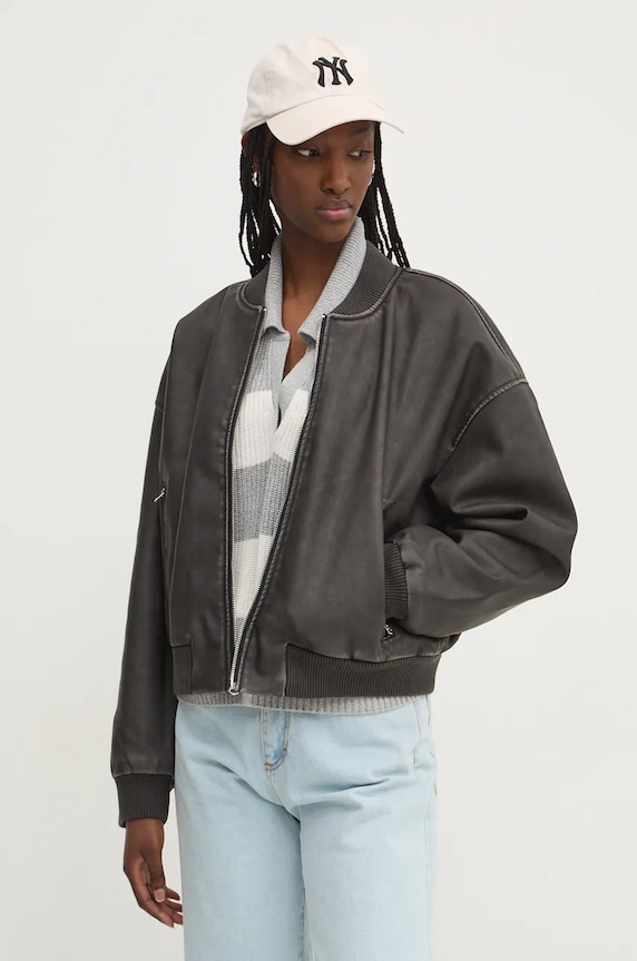 Hollister Co. kurtka bomber nieocieplane szary KI344.4060.900