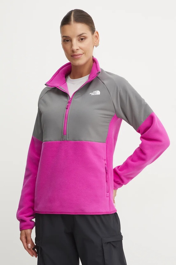 Športová mikina The North Face Glacier Heavyweight bez kapucne fialová NF0A89JB71O1