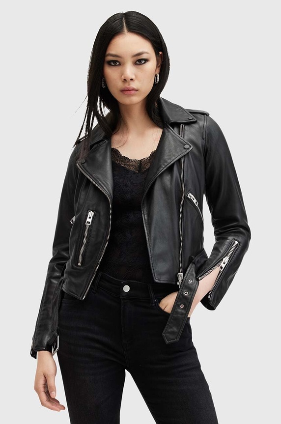 AllSaints ramoneska damska skórzana BALFERN BIKER nieocieplane czarny W084LB