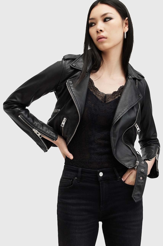 AllSaints ramoneska damska skórzana BALFERN BIKER W084LB czarny
