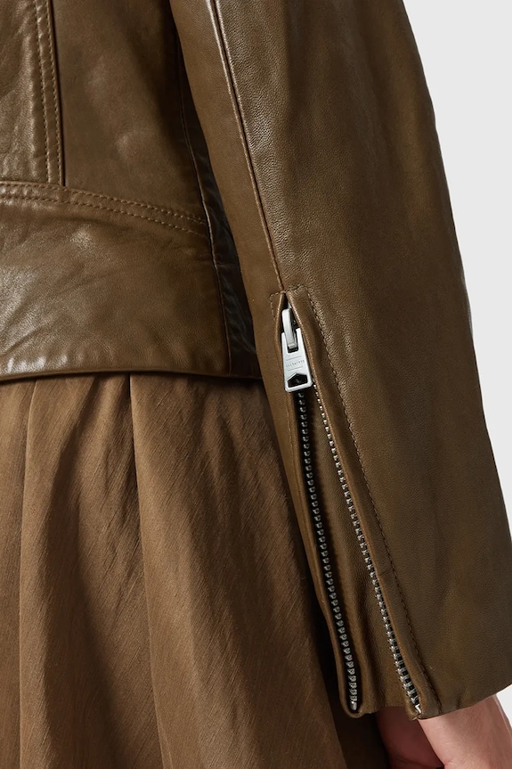 Ruházat AllSaints bőrdzseki DALBY BIKER W099LB barna