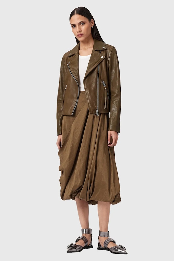 AllSaints bőrdzseki DALBY BIKER W099LB