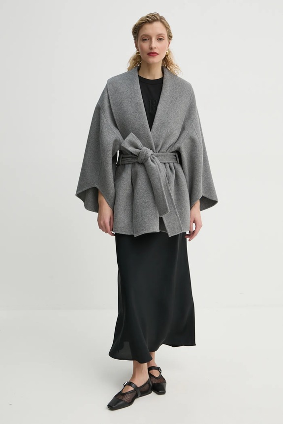 By Malene Birger gyapjúkabát MARGITH 103187 szürke AW24