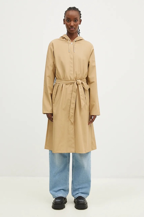 Rains jacket A-Line Longer W Jacket W3 with beige 12040.24