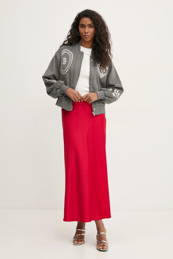Never Fully Dressed kurtka bomber z domieszką wełny Midnight Romance Bomber NFDOU359 szary AW24