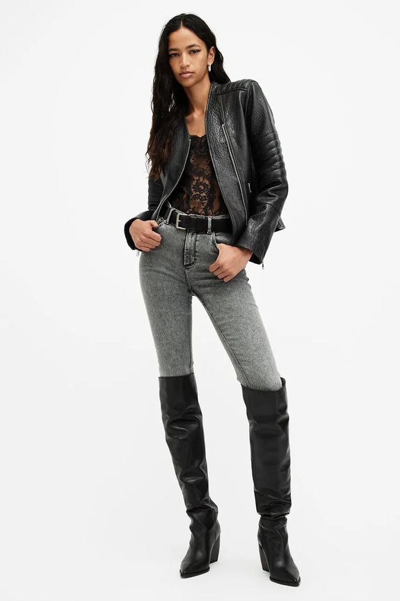 AllSaints bőrdzseki CAWLEY W027LA