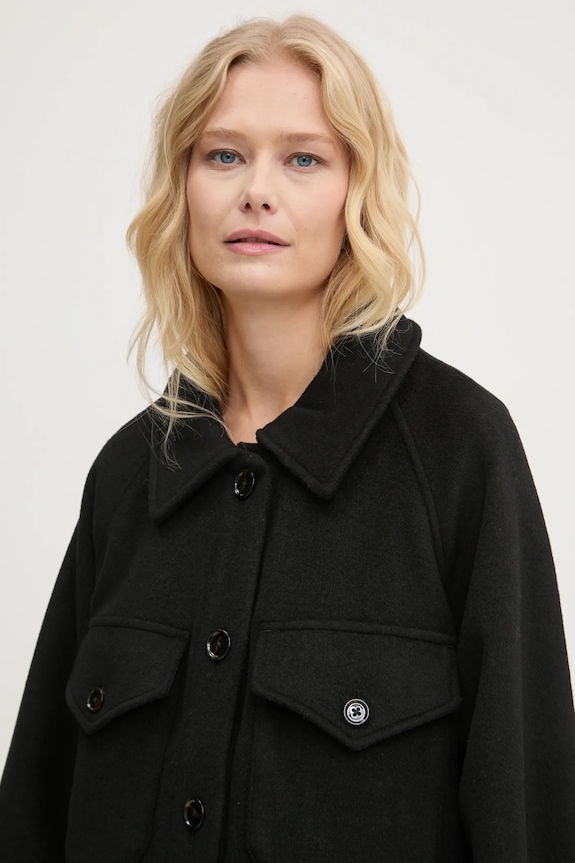 Vunena jakna Abercrombie & Fitch crna KI144.4296.900