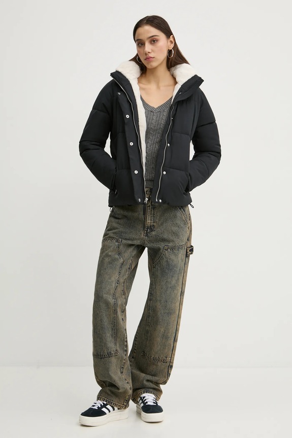 Hollister Co. rövid kabát KI344.4654.900 fekete AW24