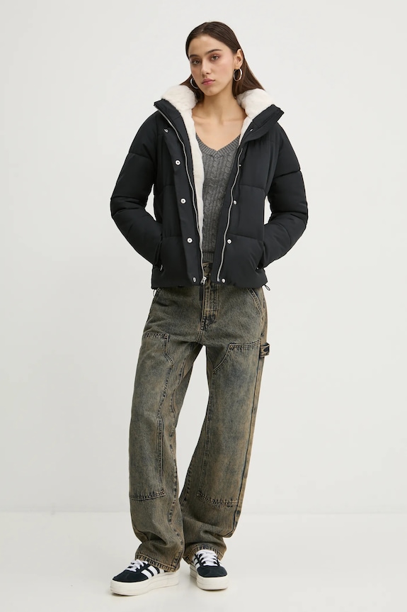 Hollister Co. rövid kabát KI344.4654.900 fekete AW24