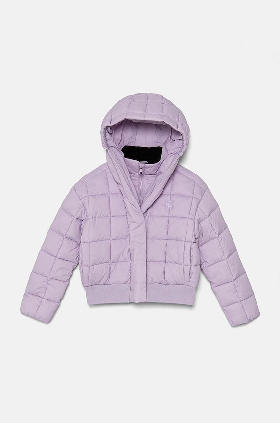 Dětská bunda Calvin Klein Jeans s podšívkou fialová IG0IG02595.9BYH.128.176