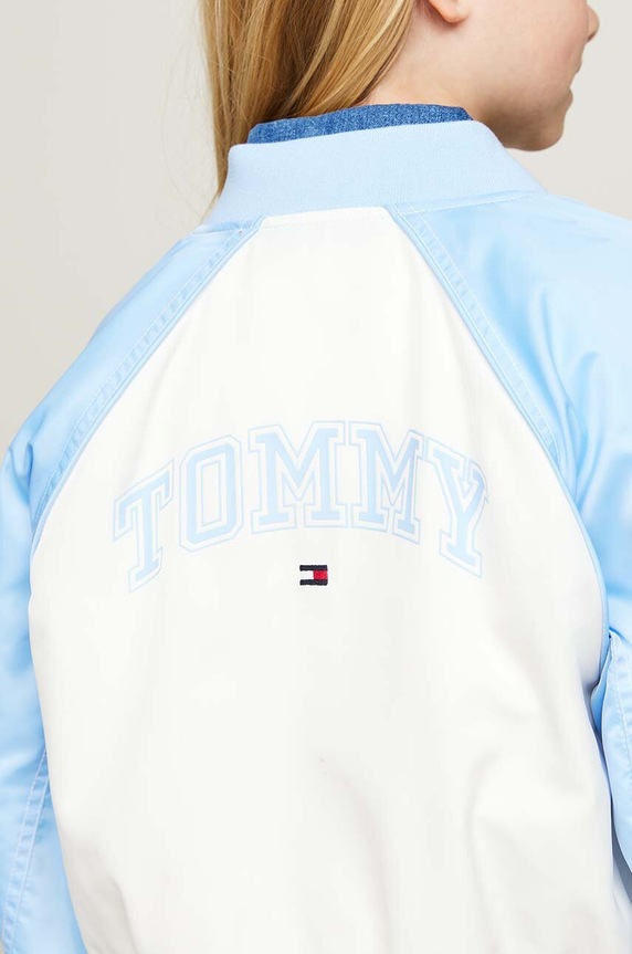 Detská bunda bomber Tommy Hilfiger modrá KG0KG08054.9BYH.128.176